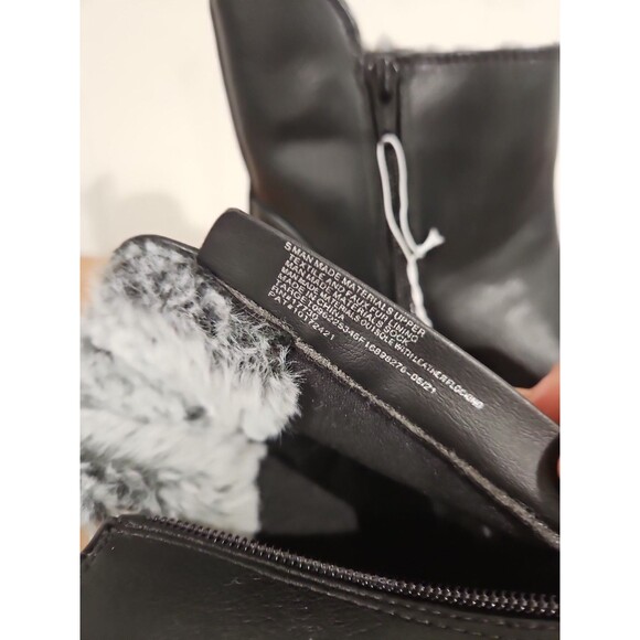 A New Day Women's Ankle Boots Black Faux Leather Zip - Picture 5 of 6